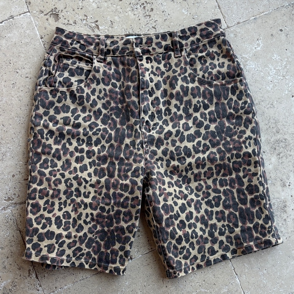 Never Fully Dressed Leopard Print High-Rise Shorts - Brown/Tan/Black